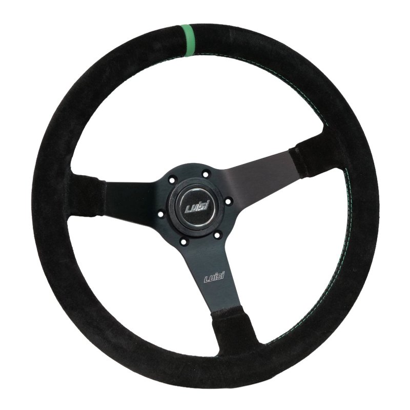 Luisi Mirage Corsa Sportlenkrad Wildleder schwarz / grün geschüsselt & TÜV Prüfbericht